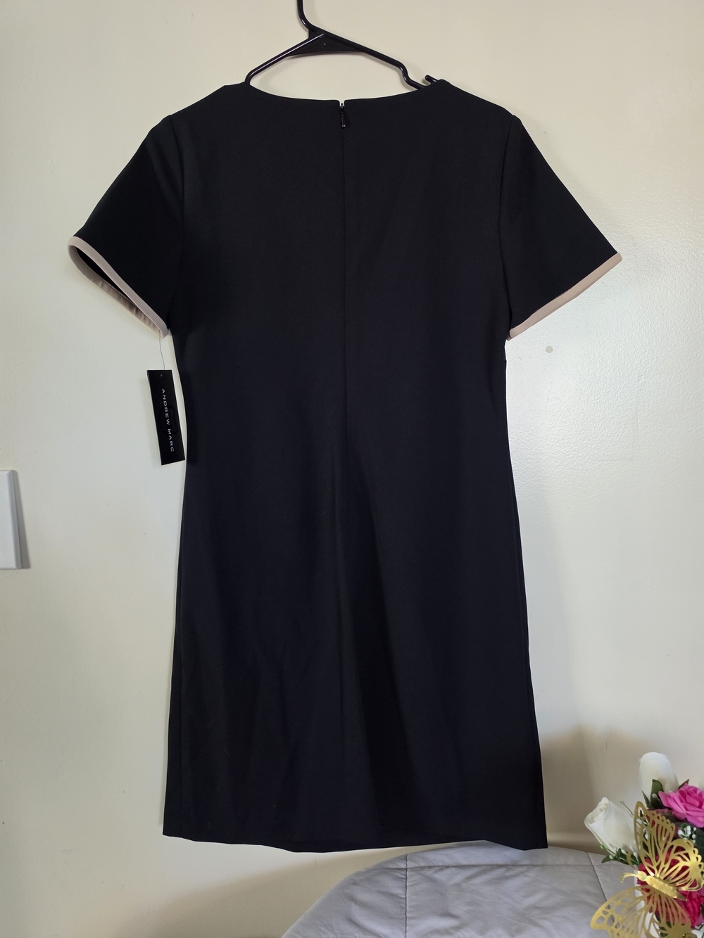 Andrew Marc Black Midi Dress Size 8 - Picture 5 of 8